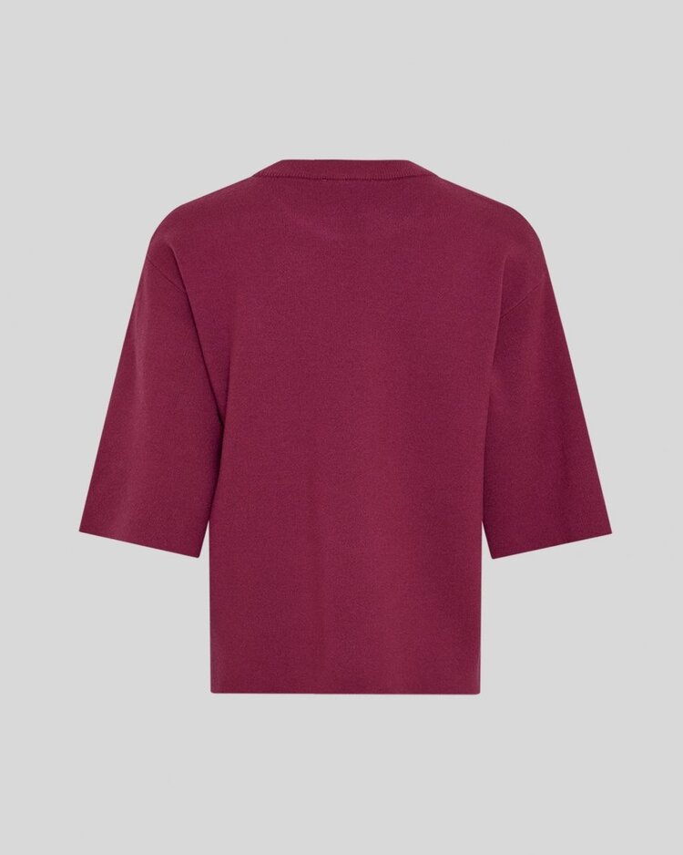 Moss Copenhagen agatha knit 3/4 sleeve pulover - bordeaux