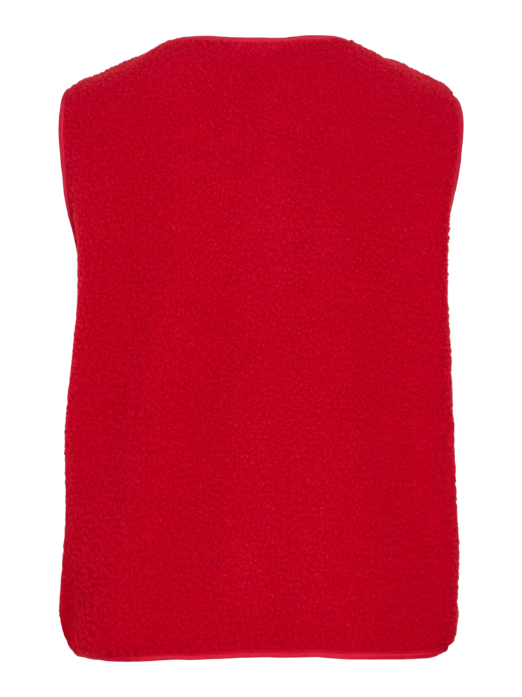 Vila Clothes viada teddy sleeveless vest - red