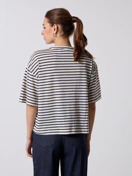 La petite étoile tais t-shirt rayé - marine/blanc