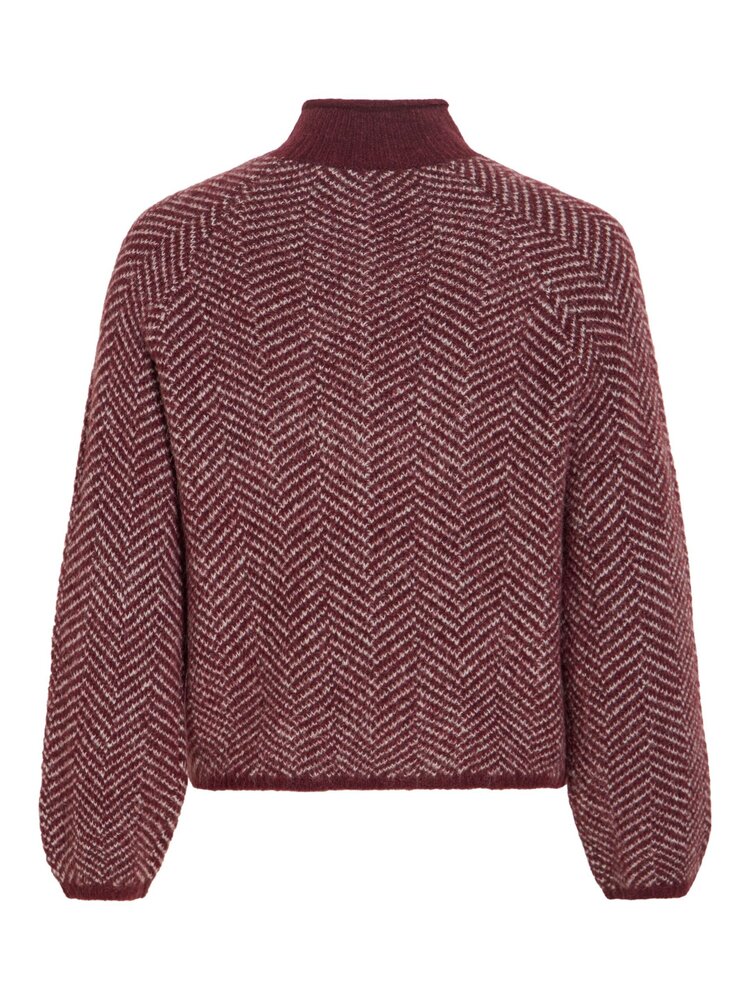 Vila Clothes vilory hight neck sweater - bordeaux print