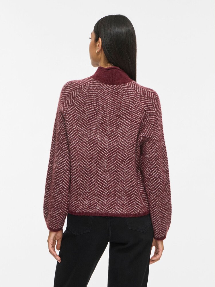 Vila Clothes vilory hight neck sweater - bordeaux print