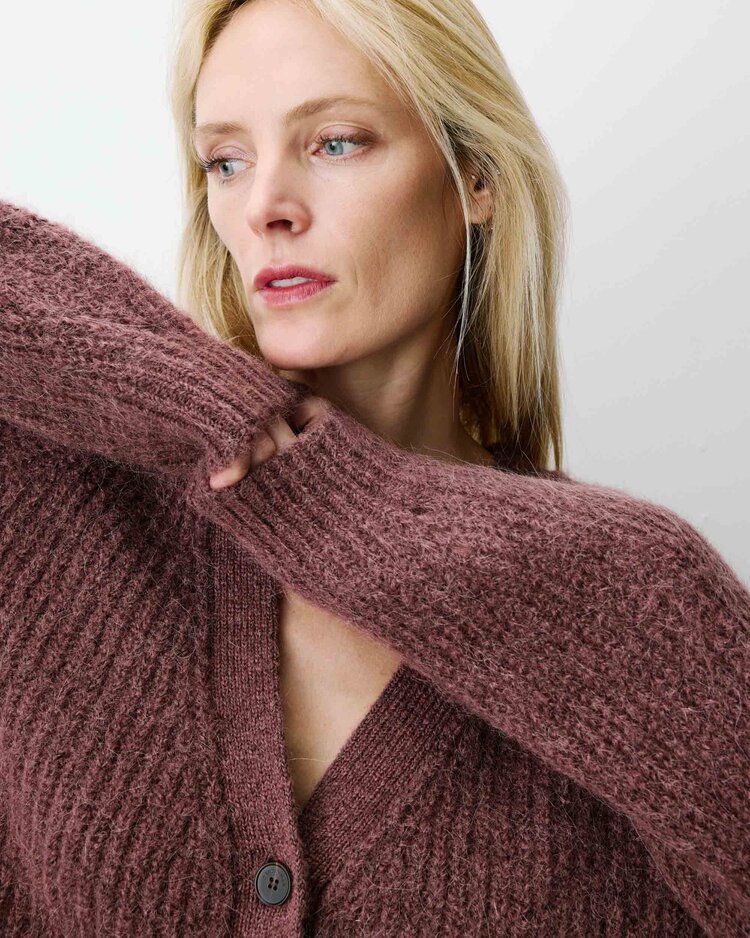 Grace & Mila saluda alpaca cardigan - mauve