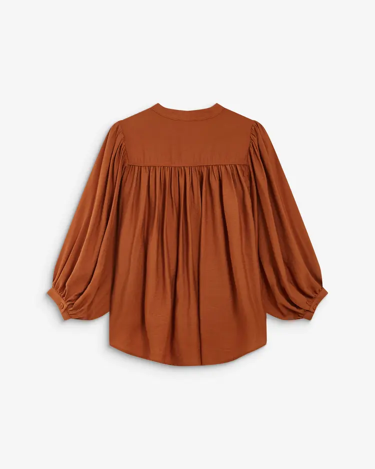 Grace & Mila auriane 3/4 sleeve blouse - camel