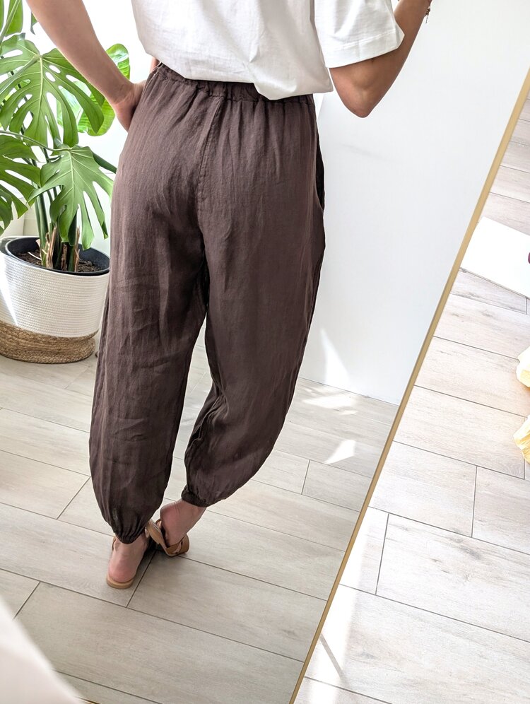 Sillie linnen balloon pants - brown