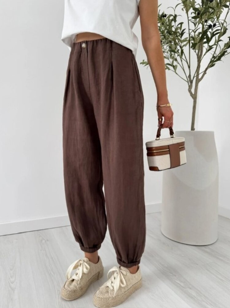 Sillie linnen balloon pants - brown