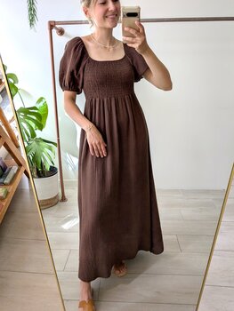 Sillie tetra maxi dress - chocolat brown