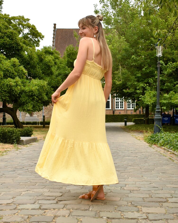 Sillie tetra midi dress - yellow