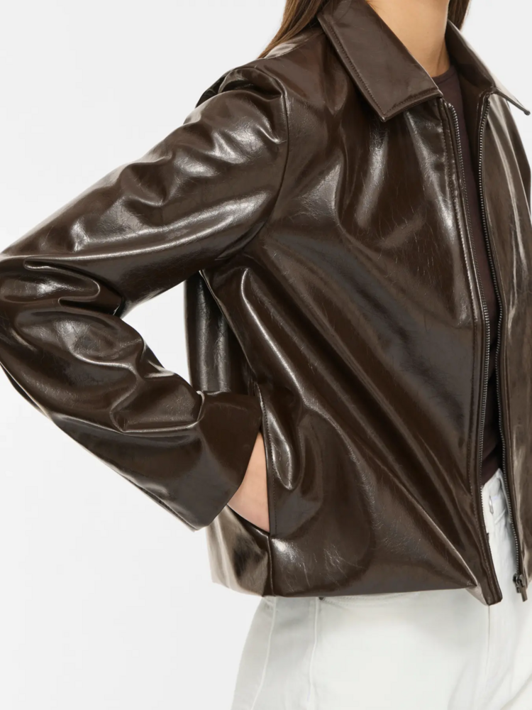 Vila Clothes vishinny zipper jacket - shiny brown