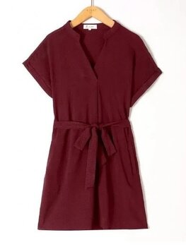 Sillie cap sleeve short dress - burgundy