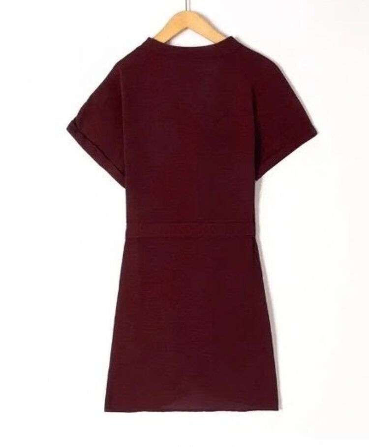 Sillie cap sleeve short dress - burgundy