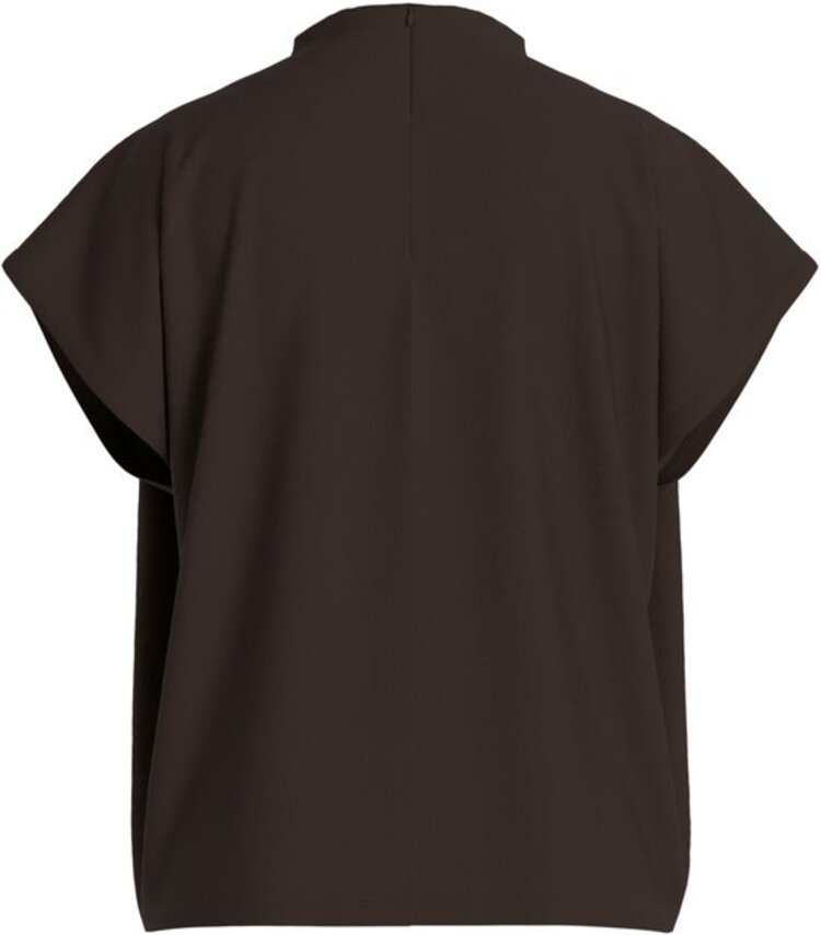 Vila Clothes vimerlano funnelneck pleaded top - brown