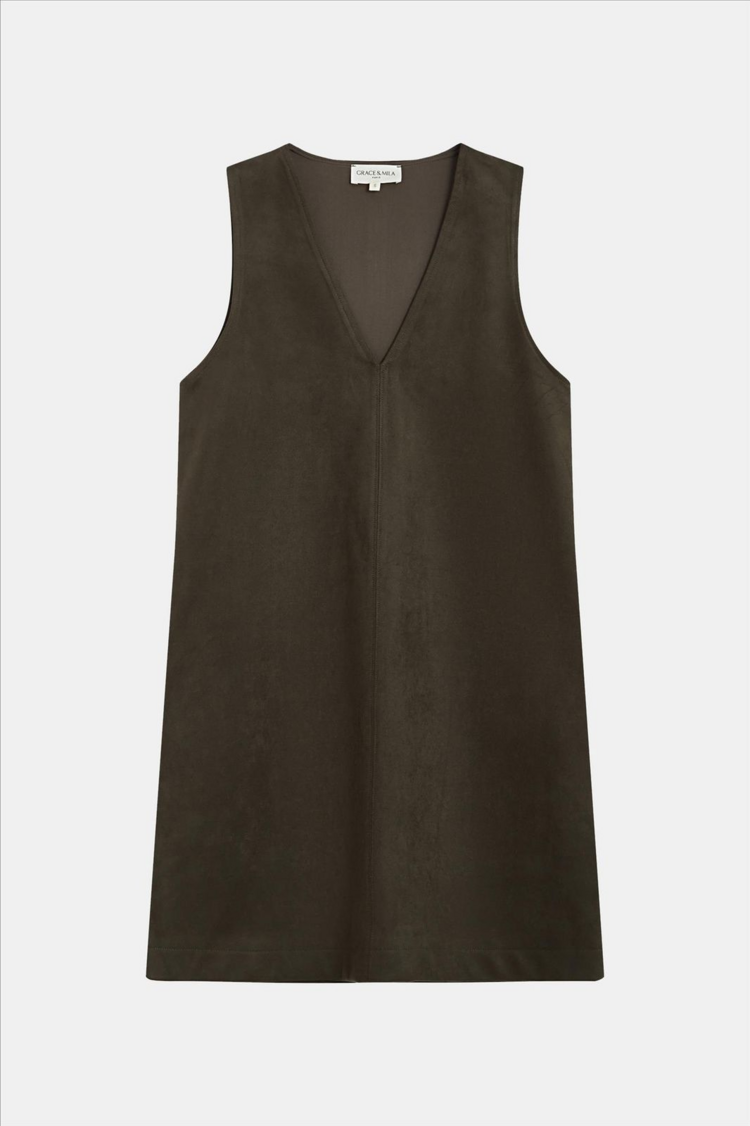 Grace & Mila anaya robe V courte - chocolat