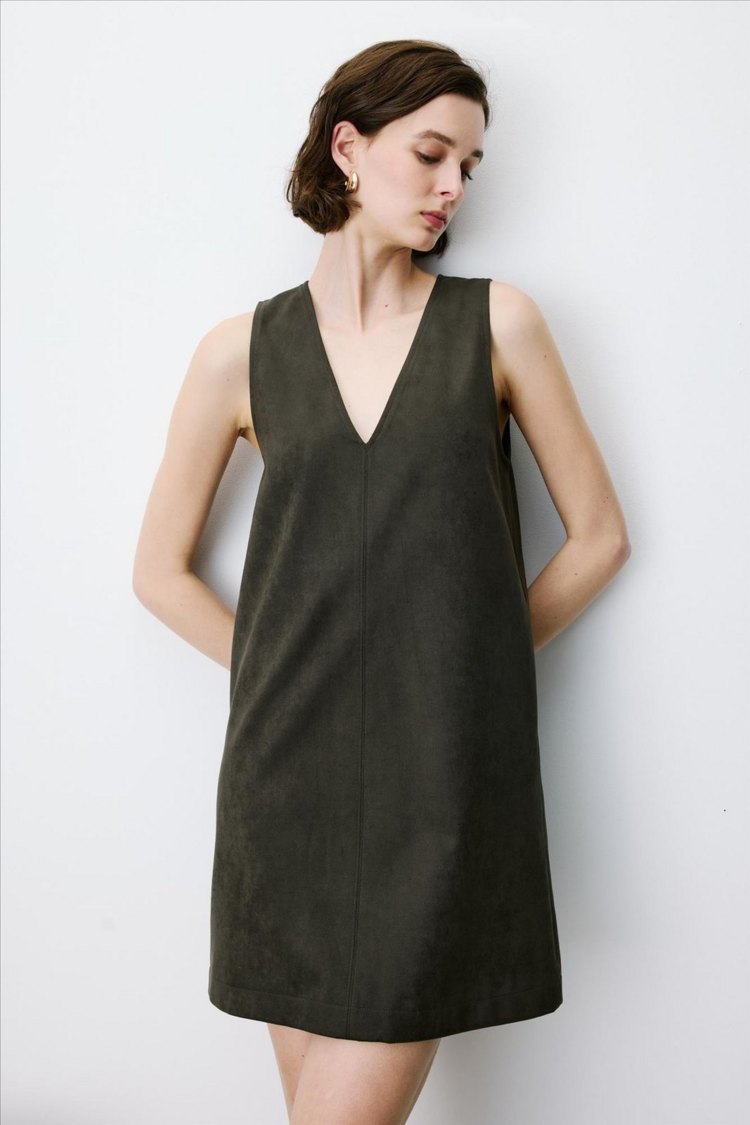 Grace & Mila anaya robe V courte - chocolat