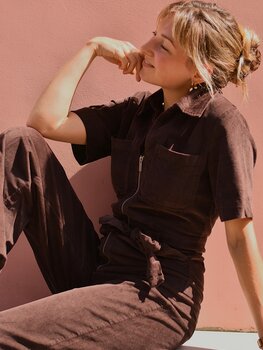 Vila Clothes viguna corduroy jumpsuit - dark brown