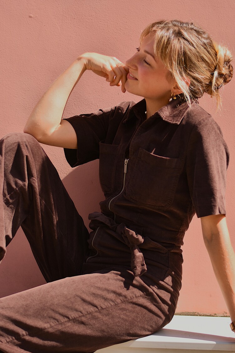 Vila Clothes viguna corduroy jumpsuit - dark brown