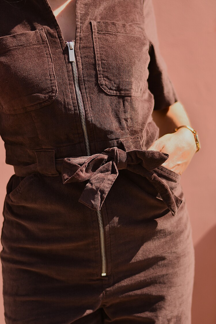 Vila Clothes viguna corduroy jumpsuit - dark brown