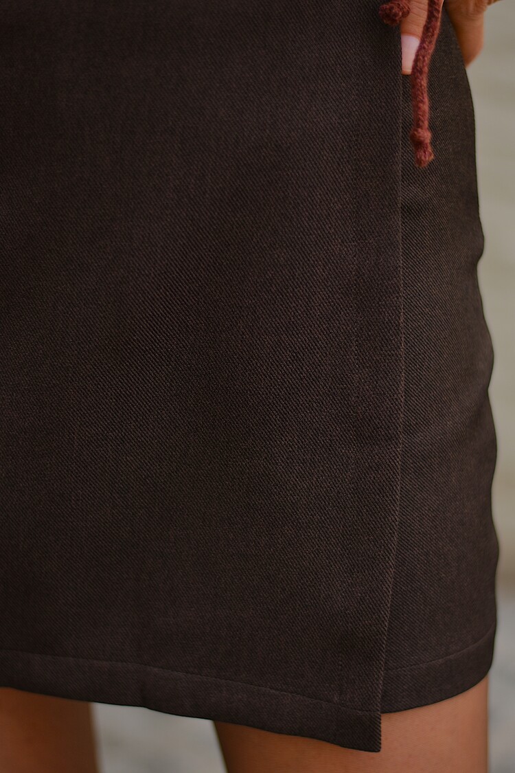 Vila Clothes viaggi skort - dark brown