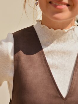 Grace & Mila alino ruffle  longsleeve -ivoire