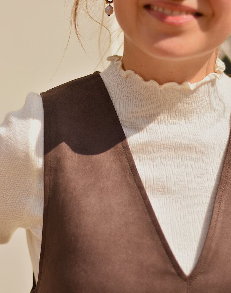 Grace & Mila alino ruffle  longsleeve -ivoire