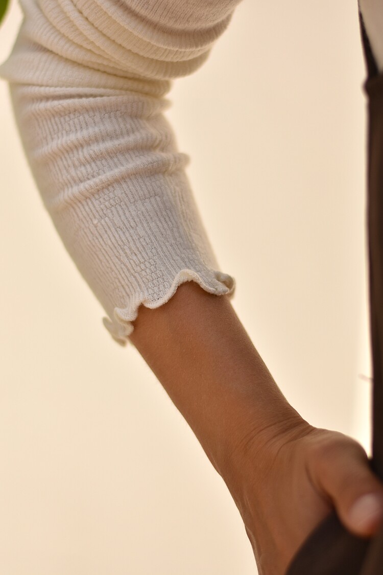 Grace & Mila alino ruffle  longsleeve -ivoire
