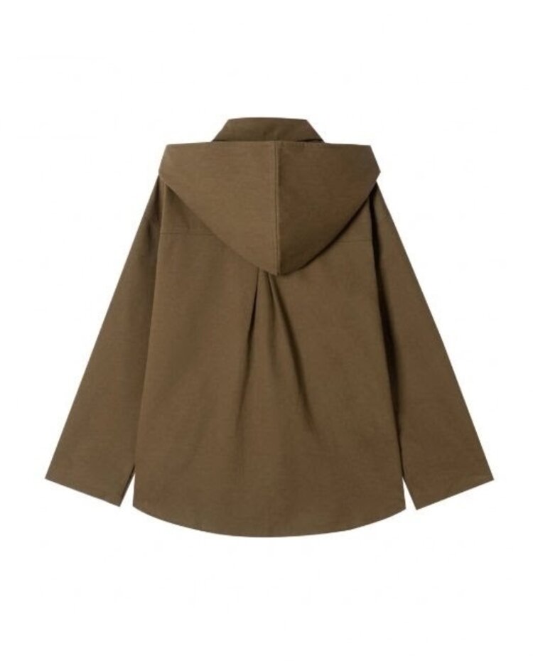 Sillie a-line hooded jacket - khaki