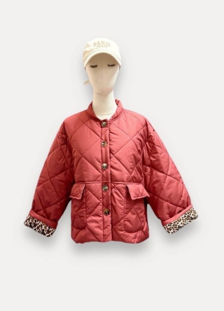 Sillie amandine quilted jacket- dark pink