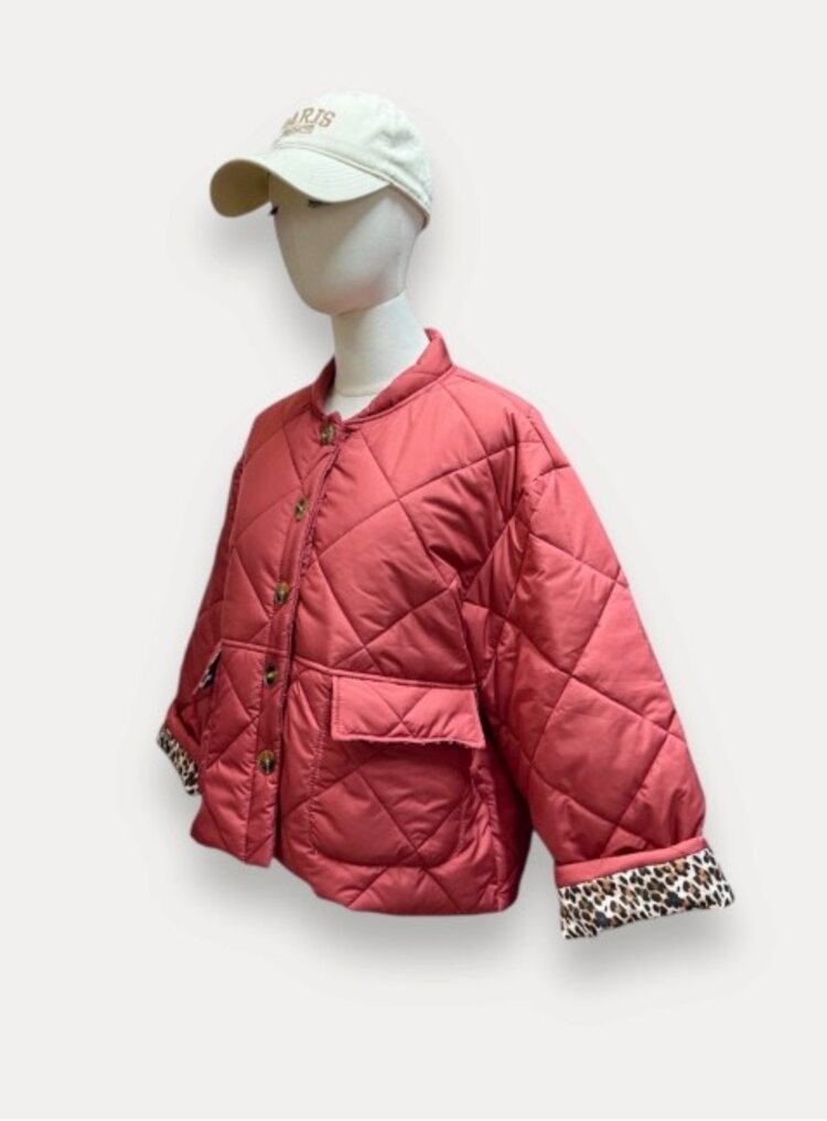 Sillie amandine quilted jacket- dark pink