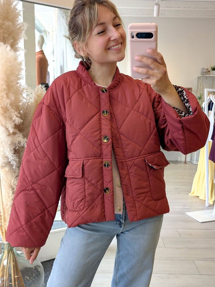 Sillie amandine quilted jacket- dark pink