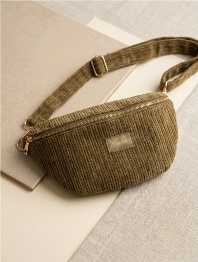 Sillie velvet bumbag - khaki
