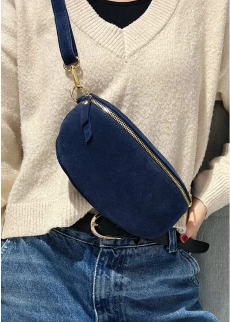 Sillie suede bumbag - navy