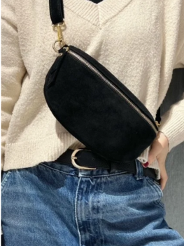 Sillie suede bumbag - black
