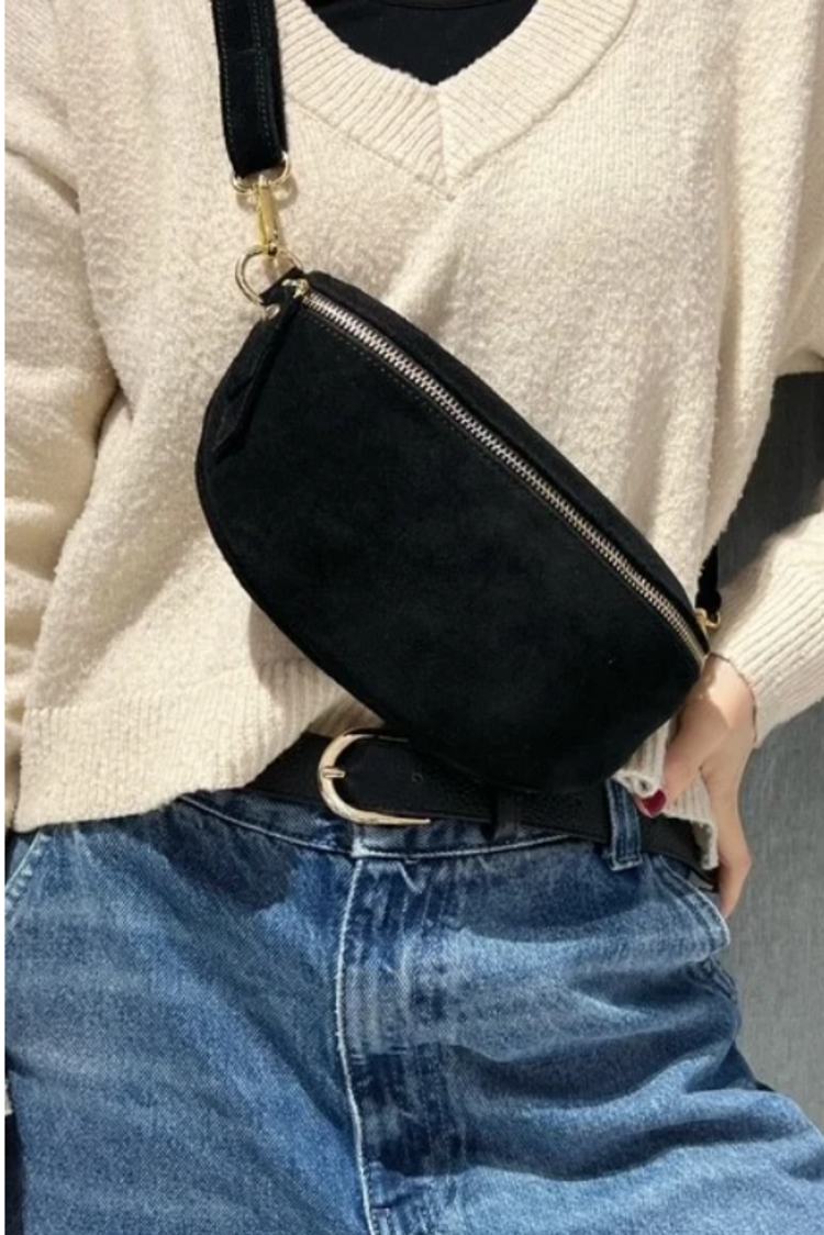 Sillie suede bumbag - black