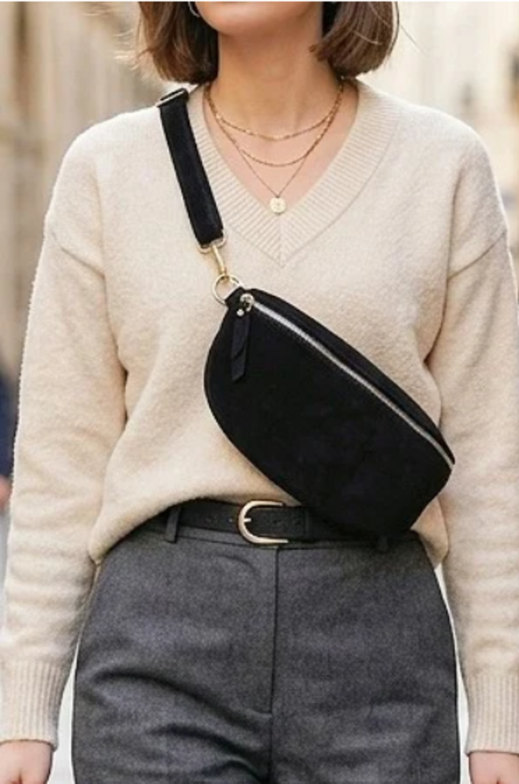 Sillie suede bumbag - black