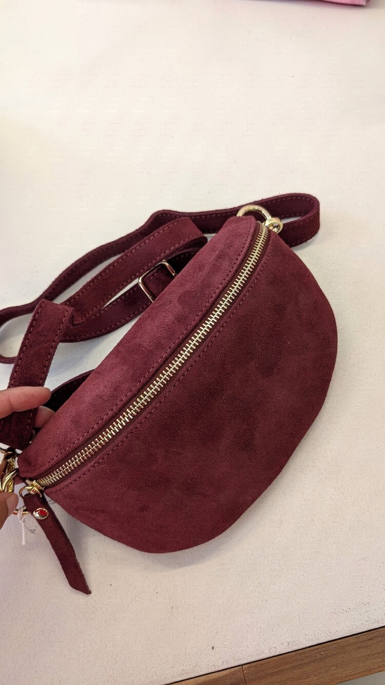 Sillie suede bumbag - burgundy