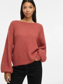 Vila Clothes vimarley o-neck knit swaeter - vieux rose