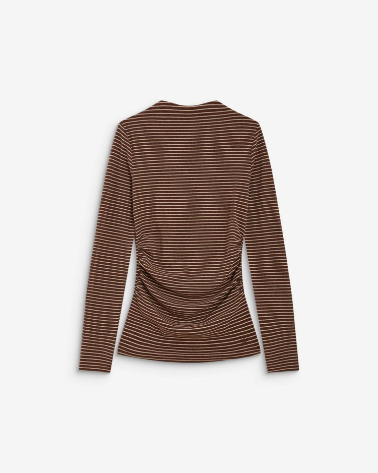 Grace & Mila aralee crew neck longsleeve - burg/white stripes