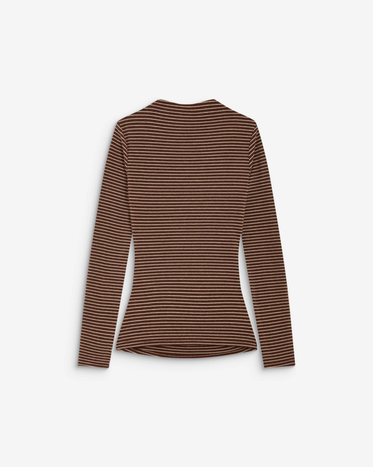 Grace & Mila aralee crew neck longsleeve - burg/white stripes