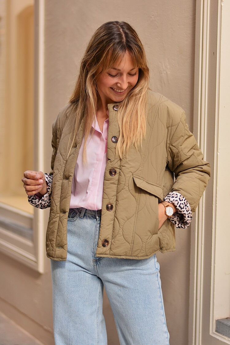Sillie amandine quilted jacket- khaki