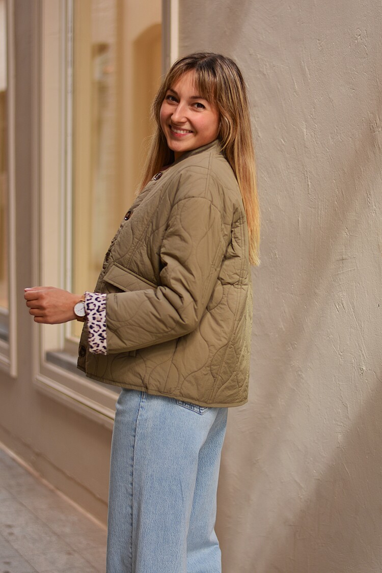 Sillie amandine quilted jacket- khaki