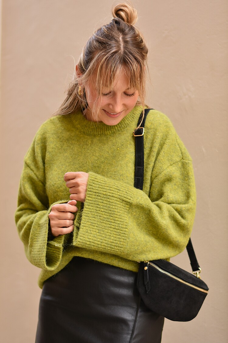 Vila Clothes viessy  wool wide pullover - olive