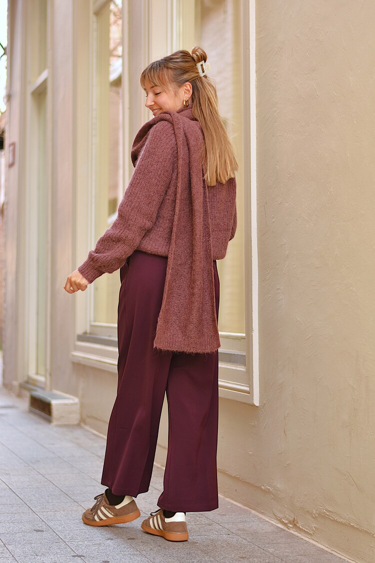 Grace & Mila noblesse pantalon elastique - aubergine