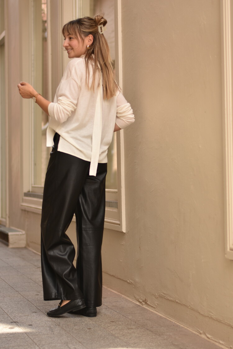 Grace & Mila alfie pantalon cuir - noir