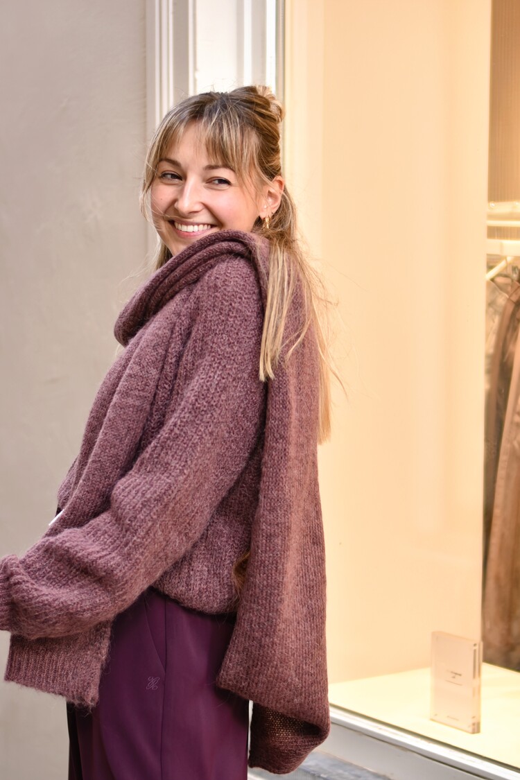 Grace & Mila saluda alpaca cardigan - mauve