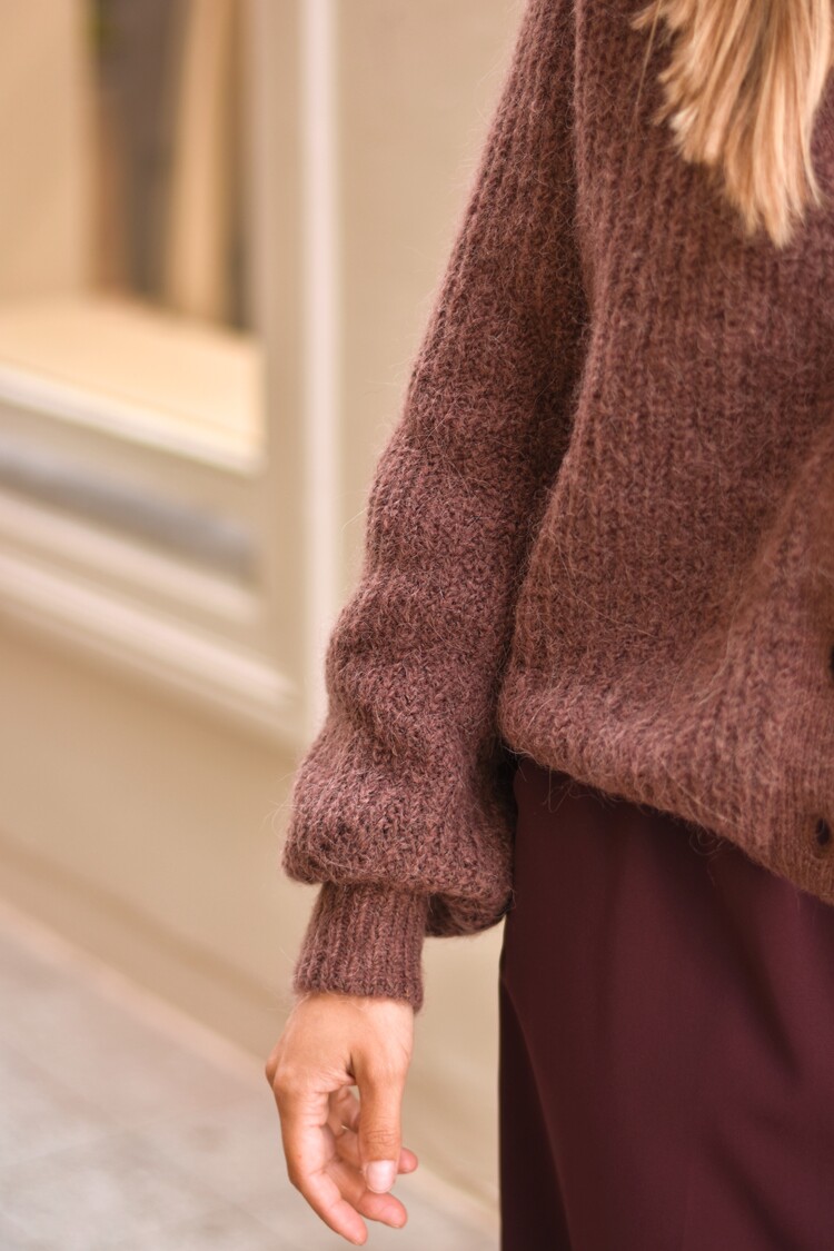 Grace & Mila saluda alpaca cardigan - mauve