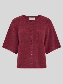 Moss Copenhagen bondie 1/2 sleeve cardigan - bordeaux