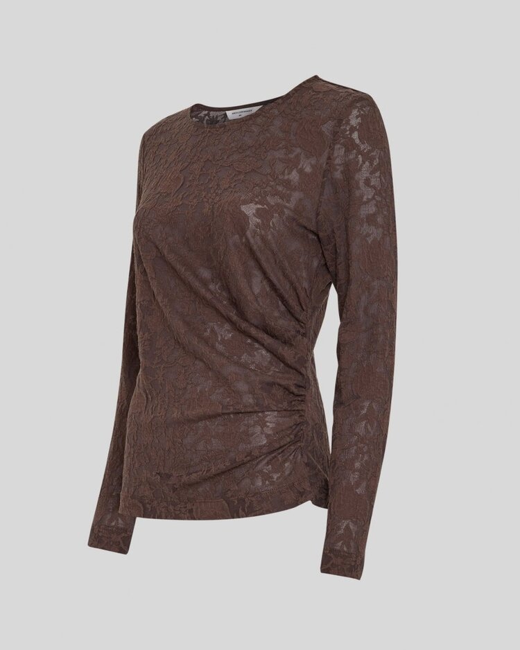 Moss Copenhagen brigetti lace top - brown