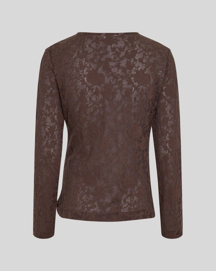 Moss Copenhagen brigetti lace top - brown