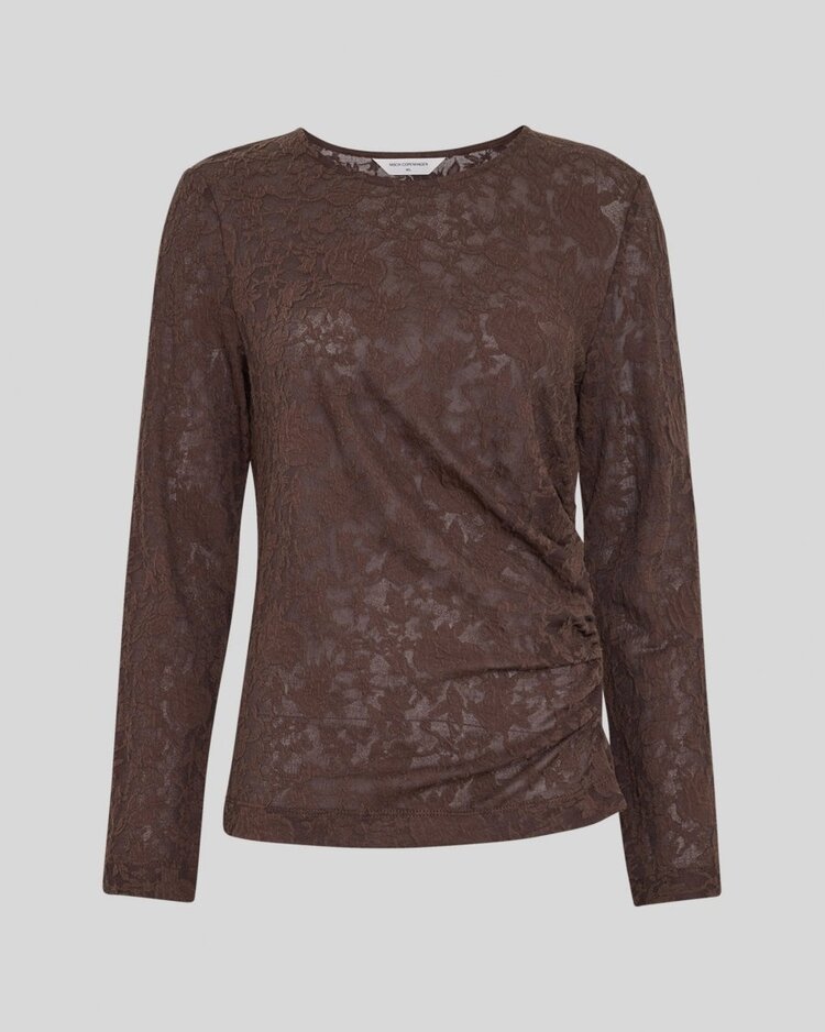 Moss Copenhagen brigetti lace top - brown