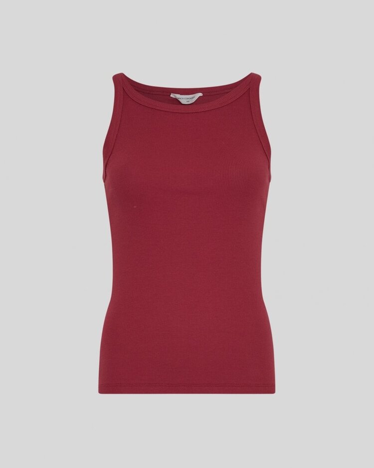 Moss Copenhagen Gubbe ribbed tank top - bordeaux