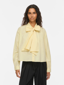 Vila Clothes vibowa bow neck blouse - light yellow